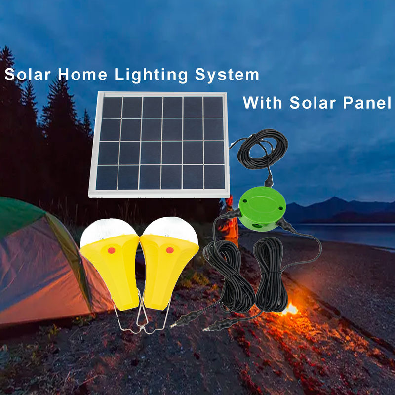 Surya Isi Ulang Led Lampu Darurat Panel Tenaga Surya Dengan Bohlam Lampu Solar Indoor Bulb Set