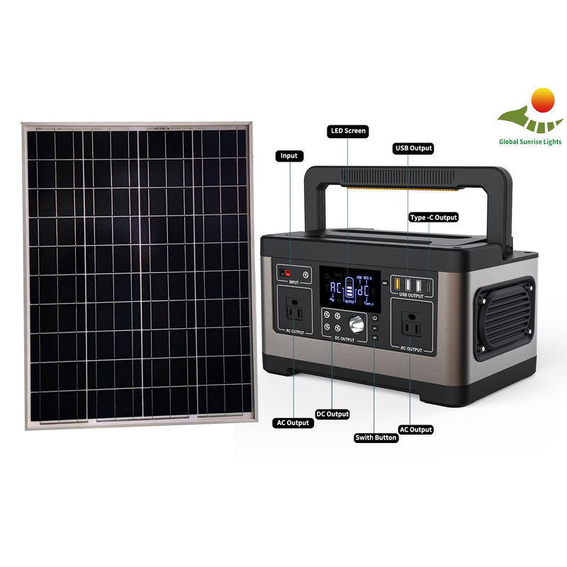 120W LiFePO4 Portable Solar Generator 1000 Siklus Hidup Sistem Pencahayaan Rumah Tenaga Surya