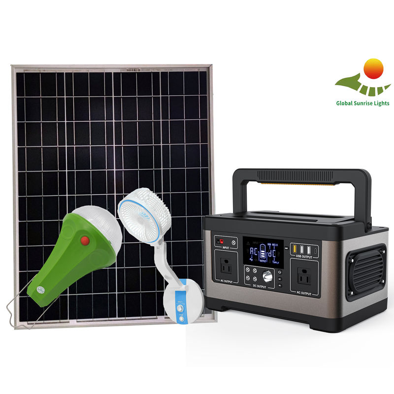 120W LiFePO4 Portable Solar Generator 1000 Siklus Hidup Sistem Pencahayaan Rumah Tenaga Surya