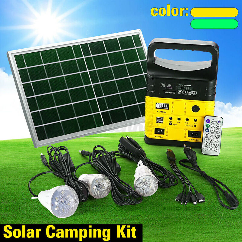 7500mah 10W 6V Sistem Energi Panel Surya Kit Pencahayaan Surya Dalam Ruangan Dengan Radio MP3 FM