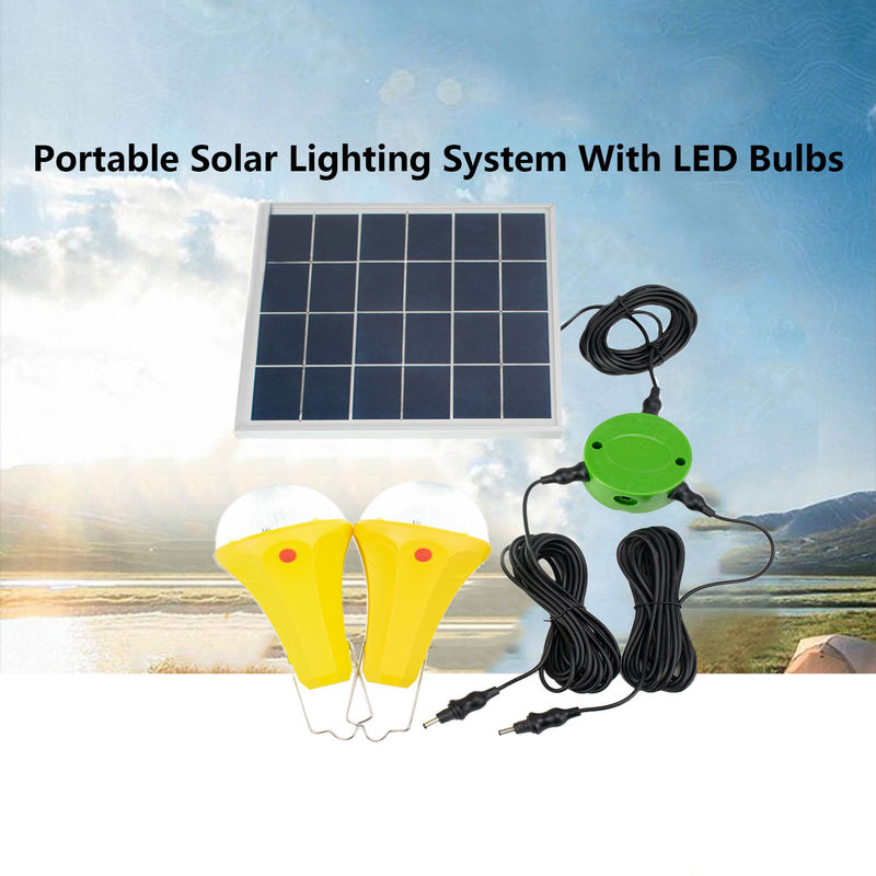 2pcs * 3W Portable Solar Bulbs Untuk Sistem Pencahayaan Berkemah Luar Ruangan Rumah
