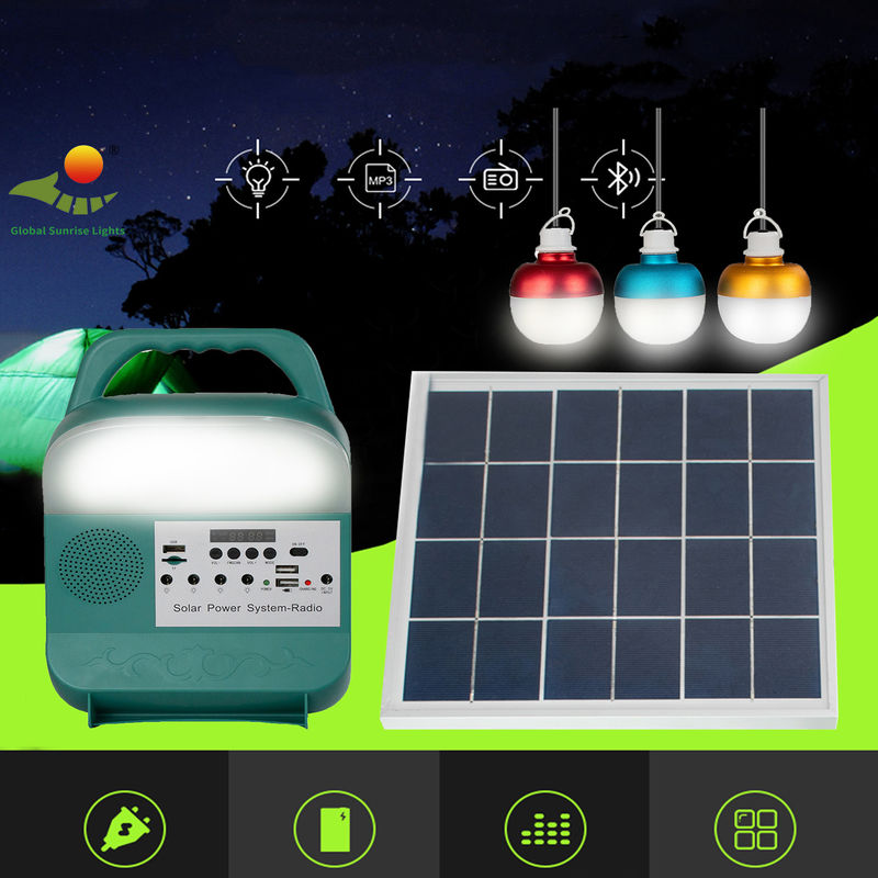 8000mAh Solar Emergency Lights DC Output House Panel System Untuk Kipas Angin Dan Lampu Tv