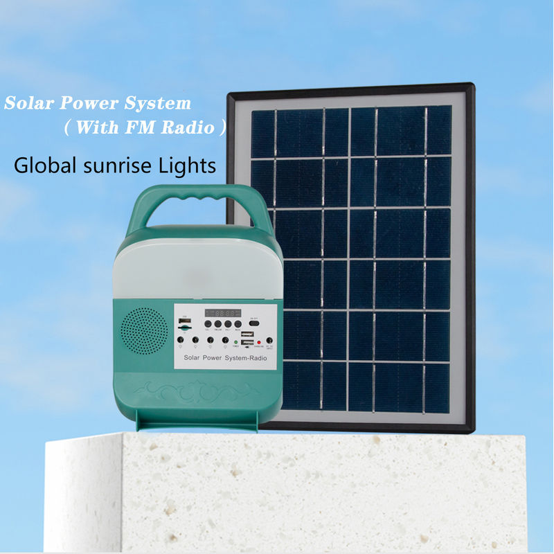 3pcs Portable 5W Solar Generator Sistem Pencahayaan Rumah 3.7V Dengan Radio FM Speaker