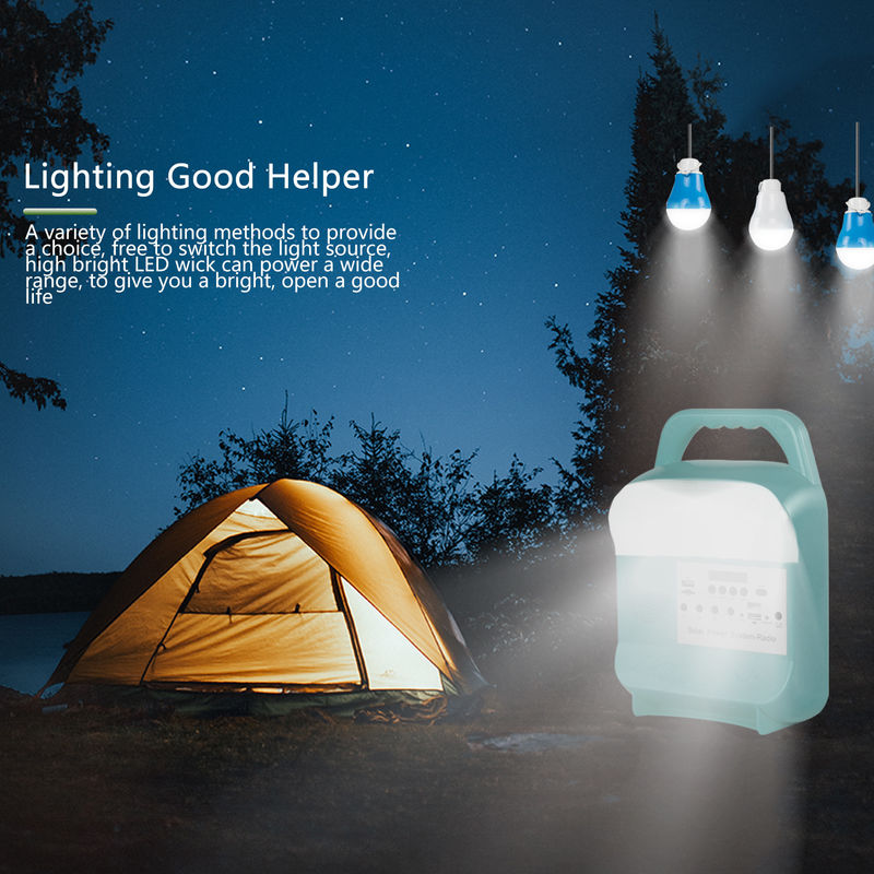 3pcs Portable 5W Solar Generator Sistem Pencahayaan Rumah 3.7V Dengan Radio FM Speaker