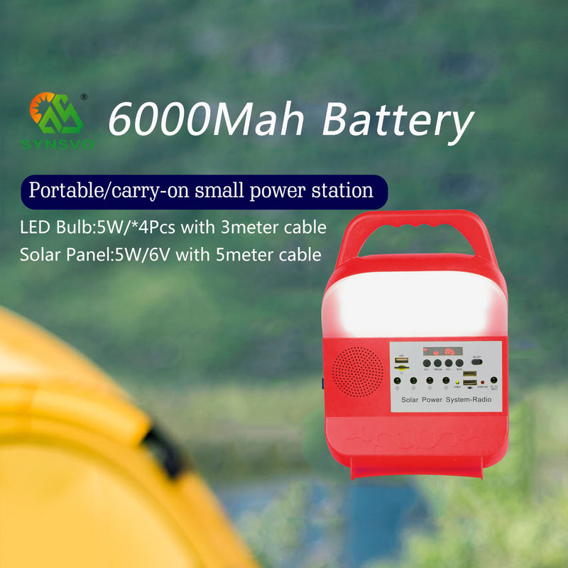 6000Mah 5kw Portable Solar Generator Lighting System Kit Handed Type