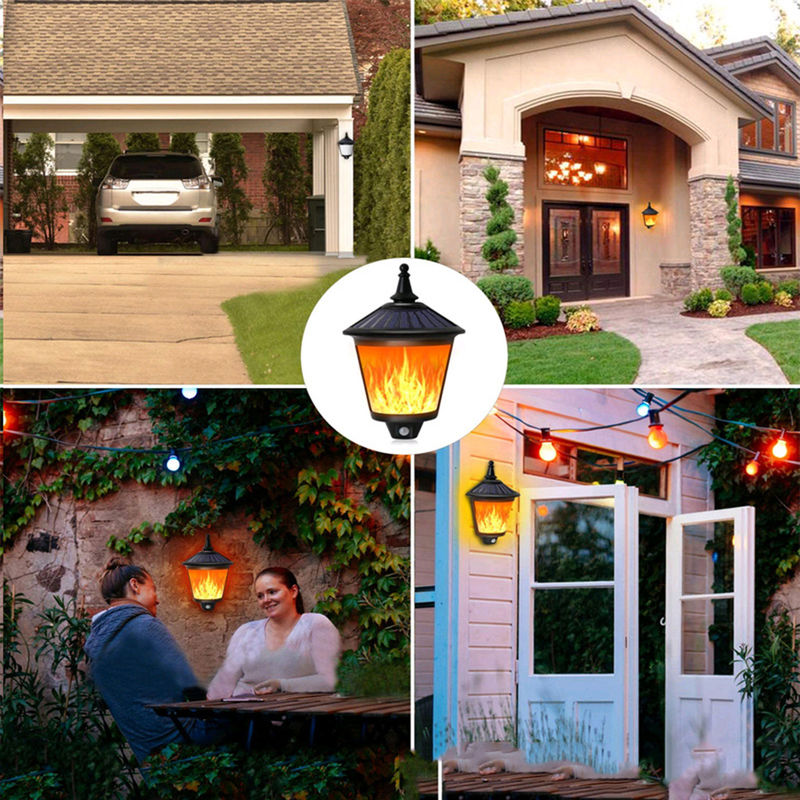 Yard Flickering Flames Wall Lights Outdoor Dekoratif Hanging Fire Moving Led Lantern