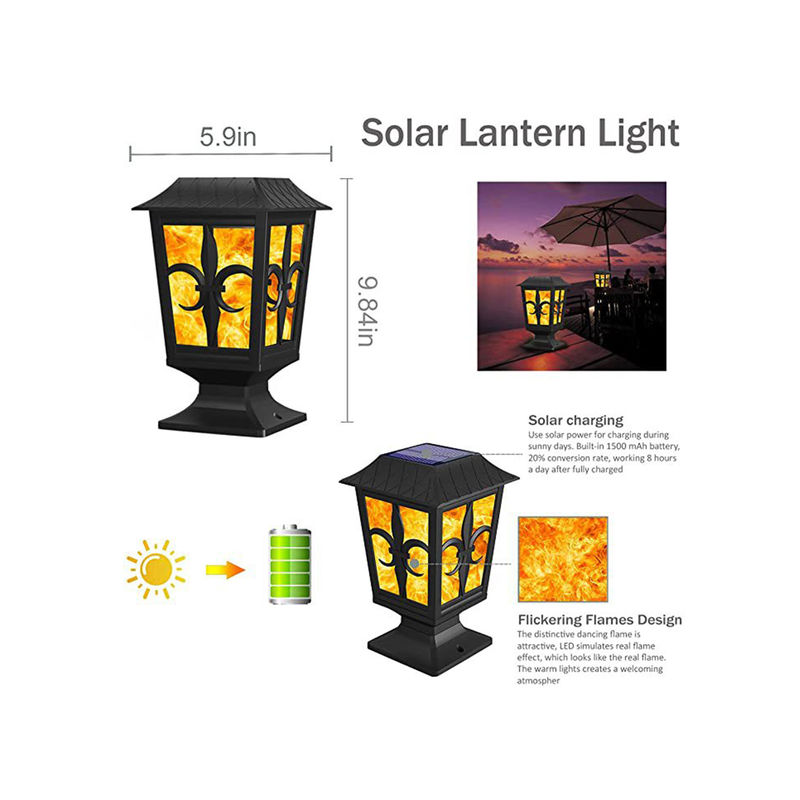 IP 65 Lampu Dinding Surya Luar Ruangan 3.2V Api Api Tahan Air Taman Lampu Dinding LED