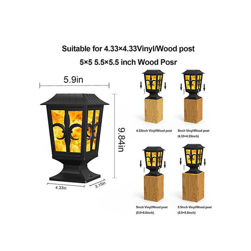 IP 65 Lampu Dinding Surya Luar Ruangan 3.2V Api Api Tahan Air Taman Lampu Dinding LED