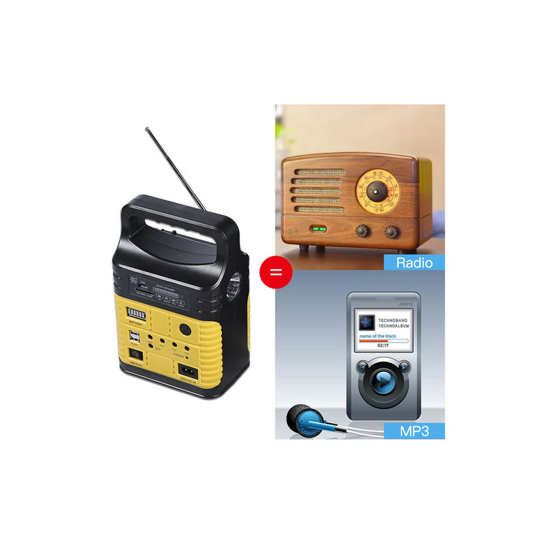 Kit Sistem Tenaga Surya Portabel 7500mah Dengan Radio FM Built In MP3 Mini Outdoor Camping