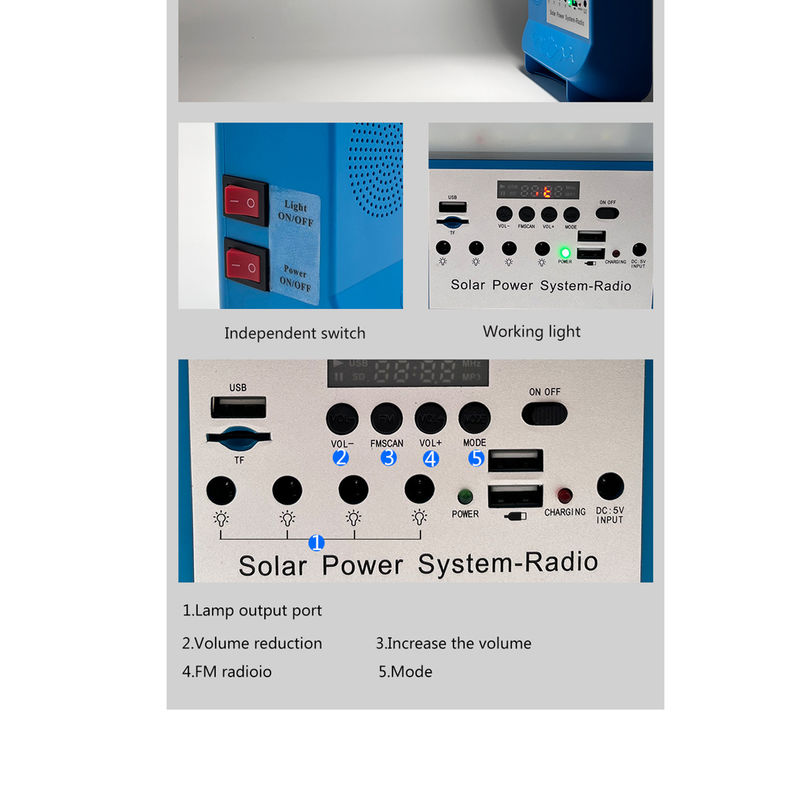 Penggunaan Rumah Portabel Lampu LED Surya Kecil Tata Surya Energi Kit Pencahayaan Surya Rumah