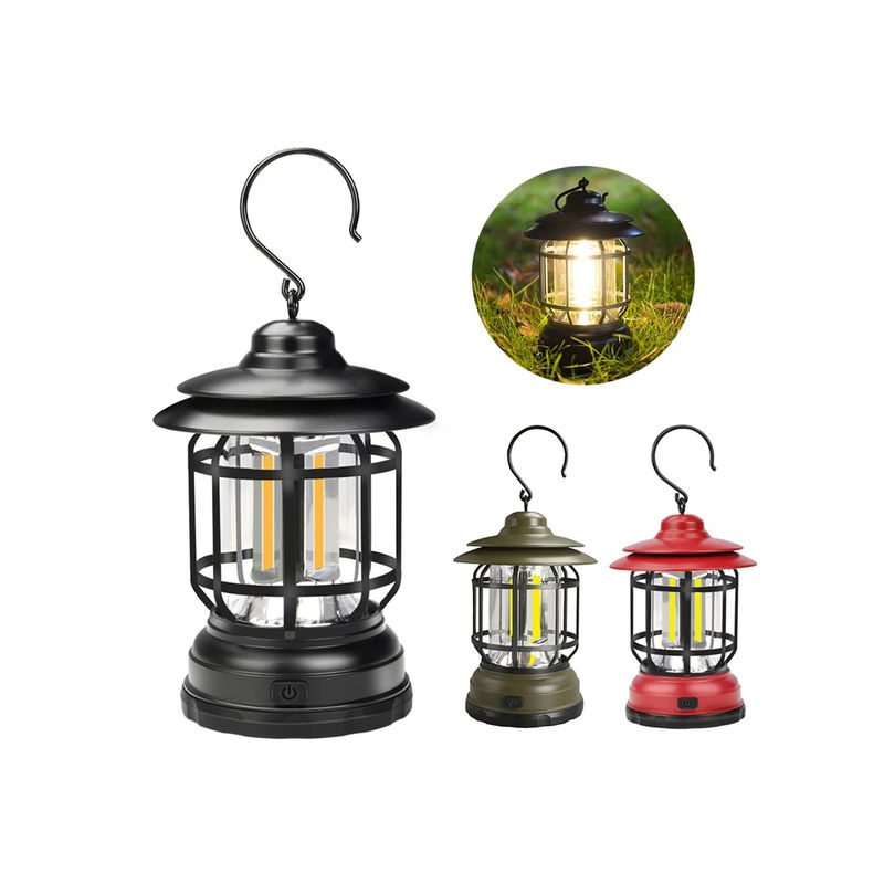 Mini Retro Solar Garden Light Tent Lamp Ukuran Kompak Outdoor Led 13*12*20cm
