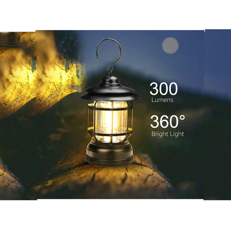 Mini Retro Solar Garden Light Tent Lamp Ukuran Kompak Outdoor Led 13*12*20cm