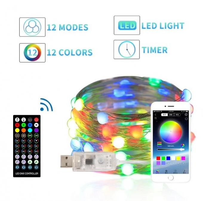 Christmas Tree Decor LED String Lights Smart Bluetooth APP Control Halloween