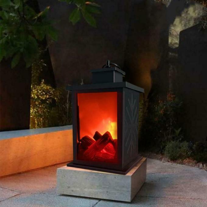 Flickering Fireplace Lamp Log Fire Flame Effect LED Lantern Christmas Decoration Light