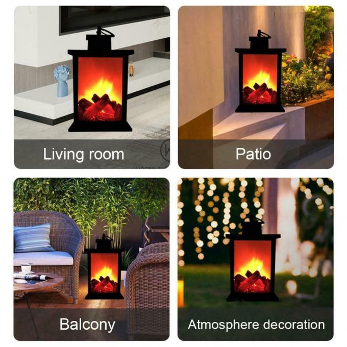 Flickering Fireplace Lamp Log Fire Flame Effect LED Lantern Christmas Decoration Light