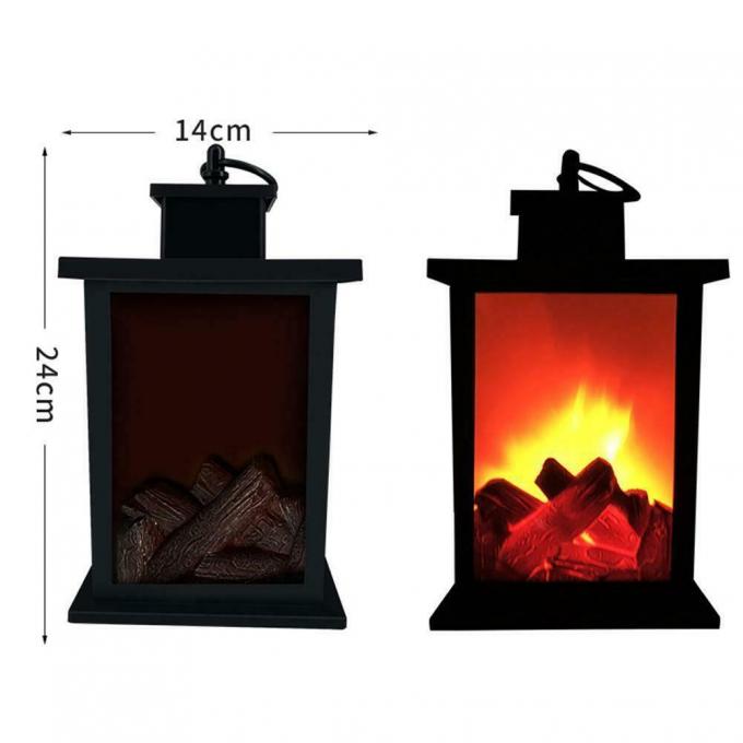 Flickering Fireplace Lamp Log Fire Flame Effect LED Lantern Christmas Decoration Light