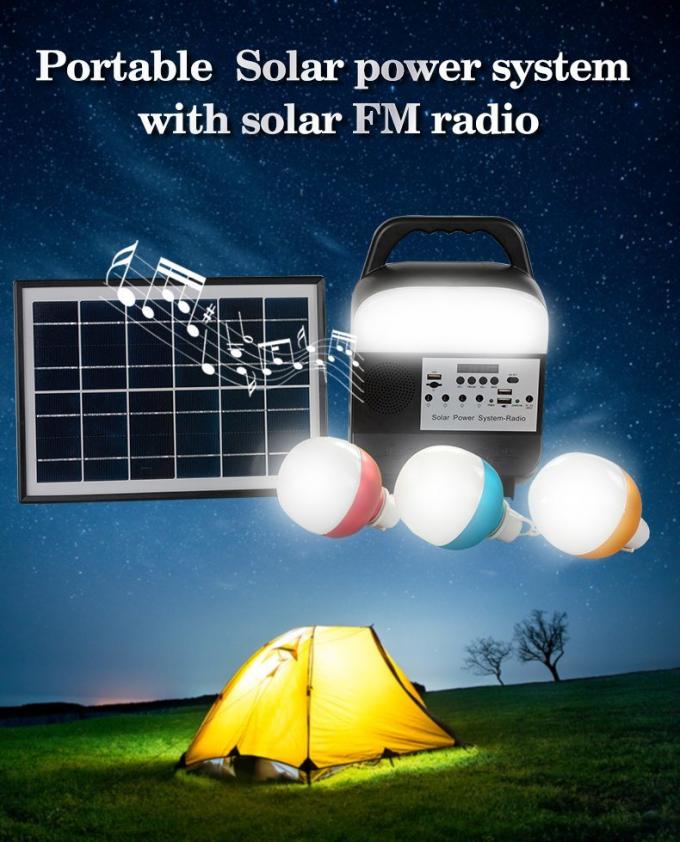 Small Solar Lighting System Outdoor Emergency with Radio Bluetooth Speaker Mobile Power Lamp