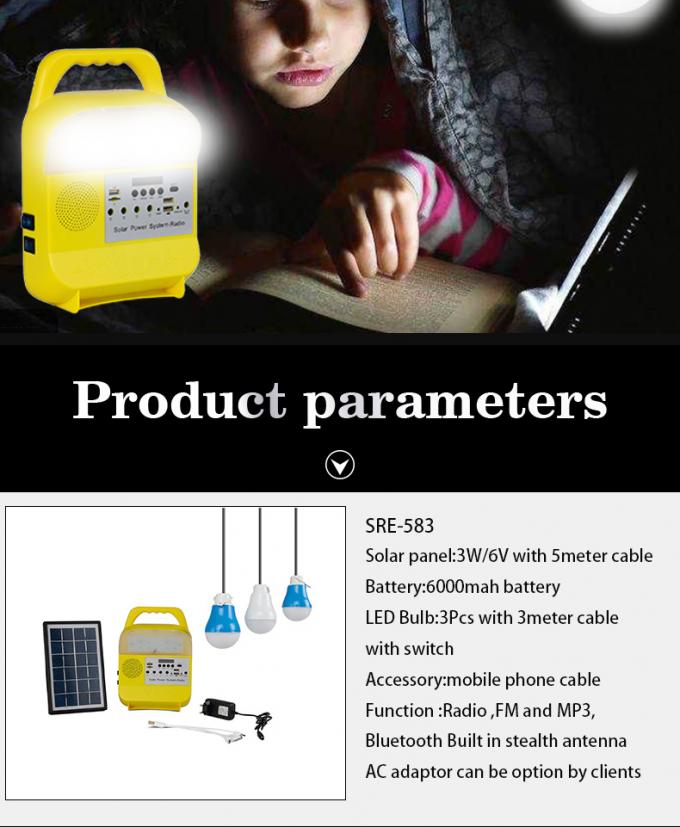 DC Solar System Portable Lighting Outdoor Fishing Picnic Mobile Phone Charging Lamp