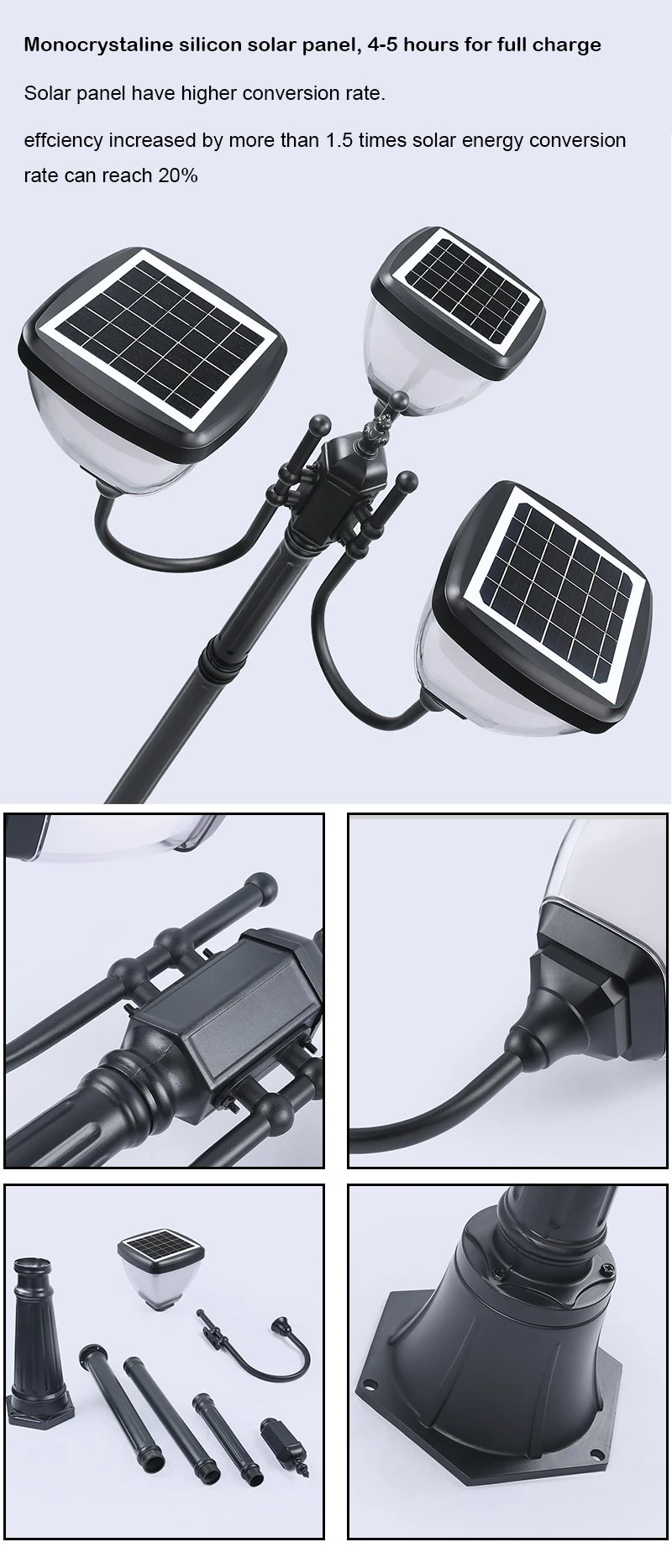 Hot Sell Solar Street Lights Use for Home Garden Village with Remote Control Lighting All Night Solar Power Station