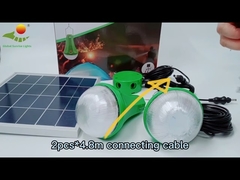CE ROHS 10W 5V 2pcs * 3W Bulb Solar Light Kit Dengan Mono Solar Panel-88G-2