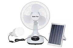 Portable Solar Outdoor Electric Fan Untuk Camping Charging Table Power Bank 12 Inch