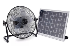 12Inch Portable Wireless Solar Rechargeable Table Fan Panel Powered Dual Input Untuk Rumah Tangga